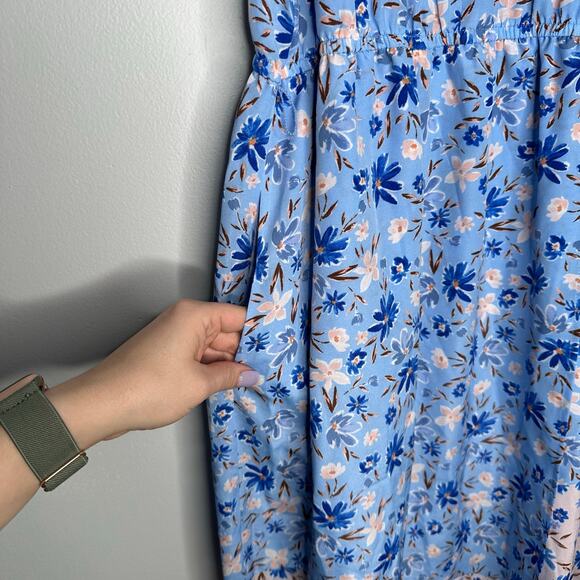 Vince Camuto Women’s Key-hole Color Blocked Floral Halter Dress Size 8P - Picture 6 of 11